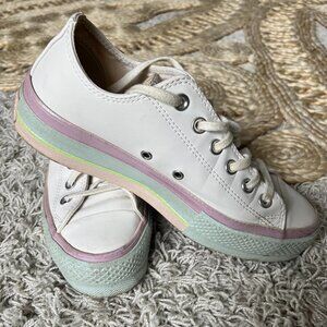 Chuck Taylor All Star Lift Oxford in White Glitter Pastel